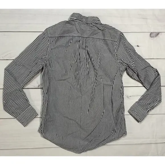 Tommy Hilfiger Button Down Mens Small White/Blue Stripe 100’s 2PLY Double Retros - Picture 2 of 5